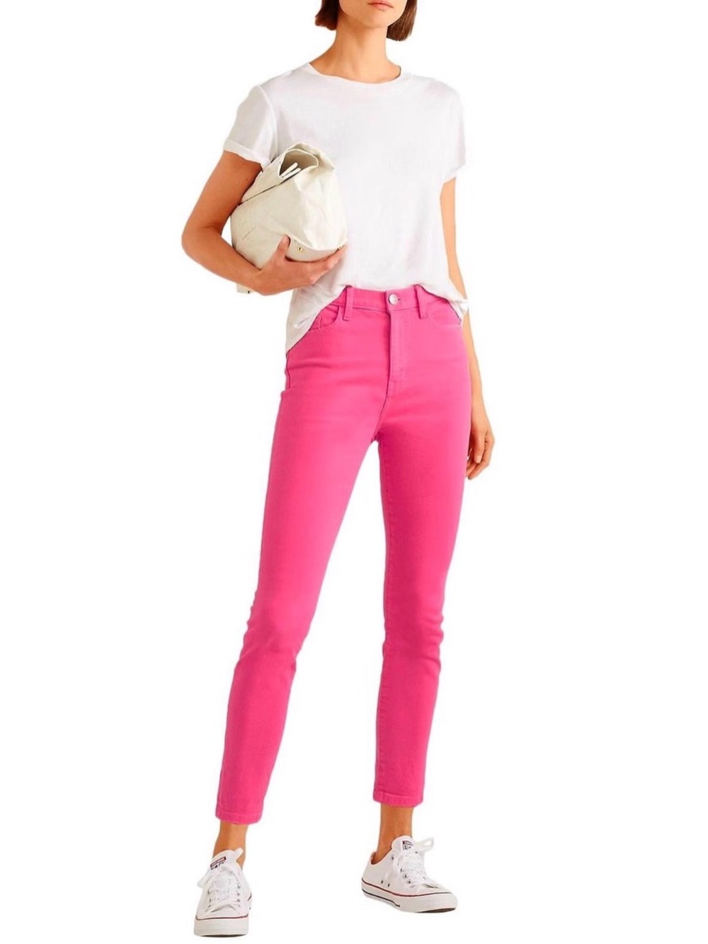 Current/Elliott Vibrant Pink Ultra high waisted Skinny Jeans NWT 28